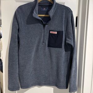 Vineyard Vines Navy Quarter Zip Fleece